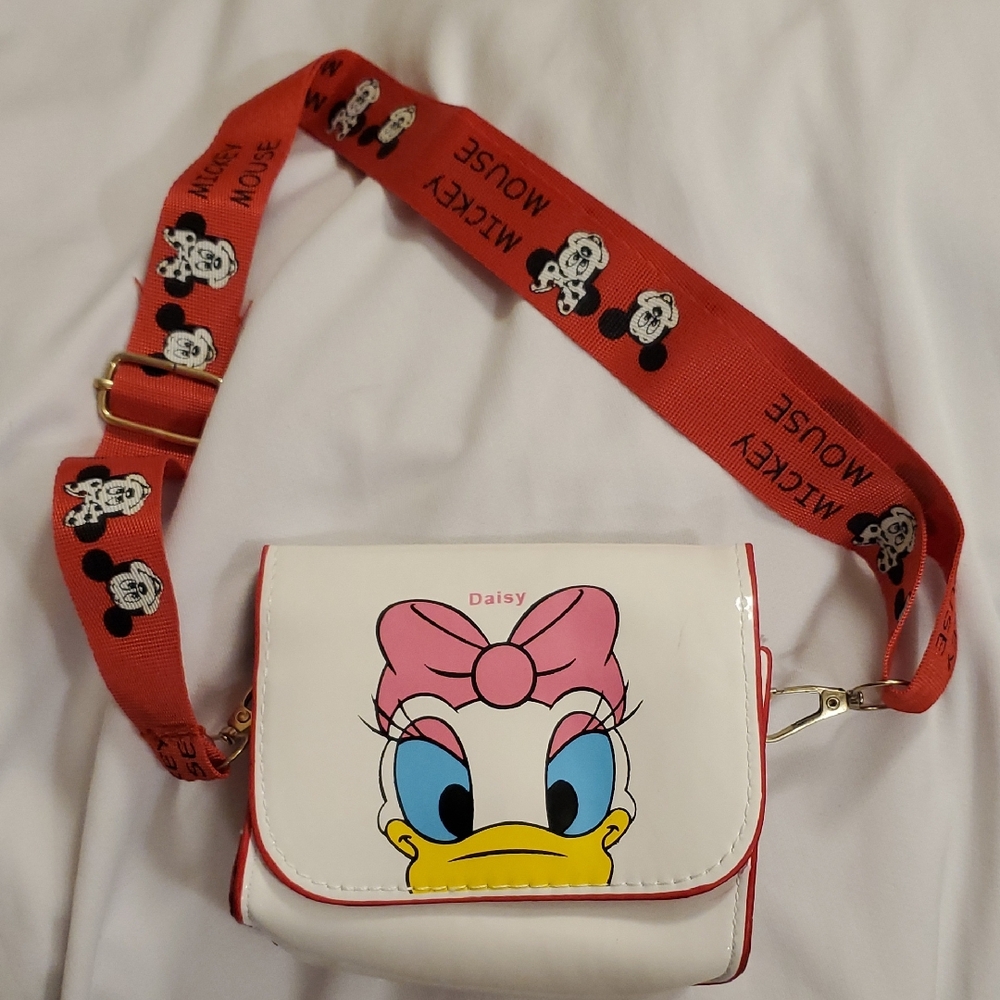 Daisy Duck Crossbody Bag with Red Strap NWNT